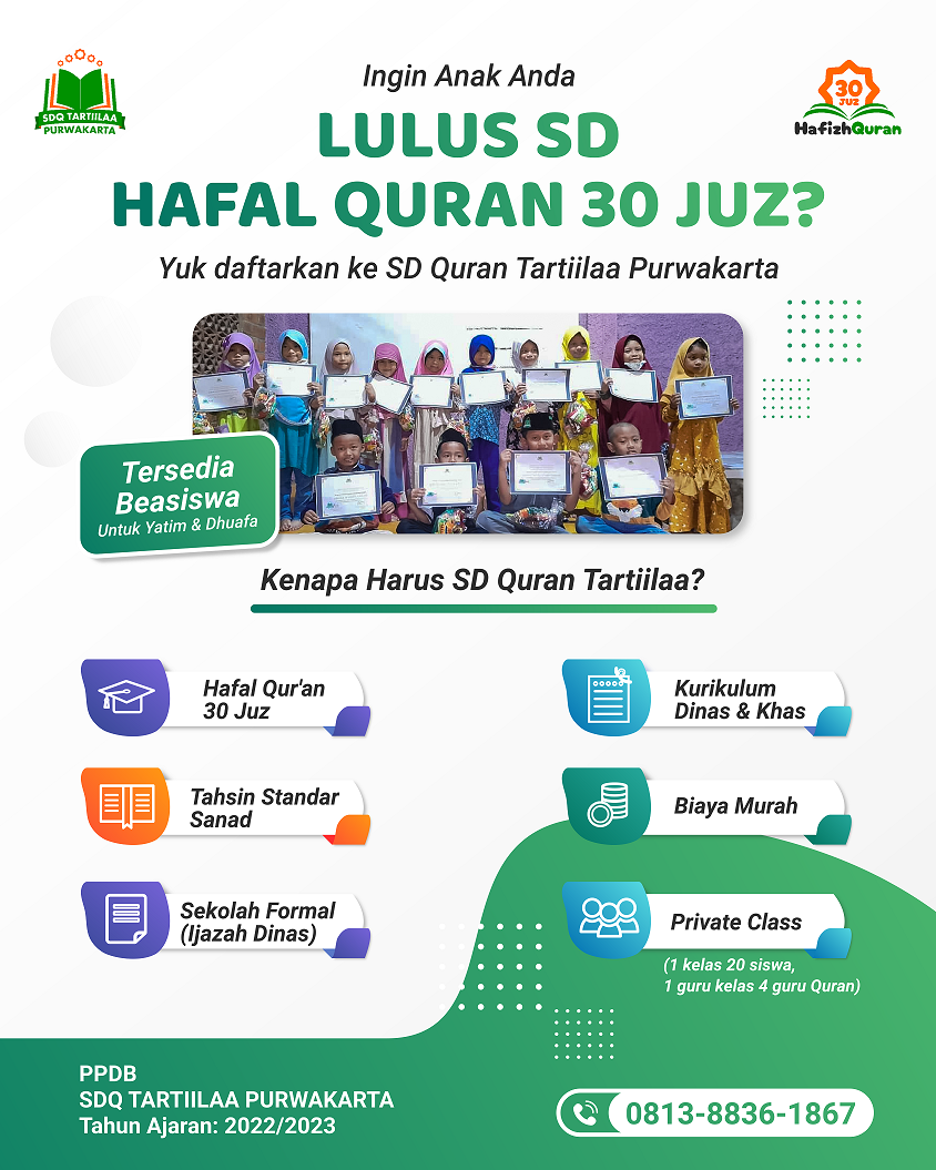 Cetak Hafizh/Hafizhah Bersama SD Quran Tartiilaa